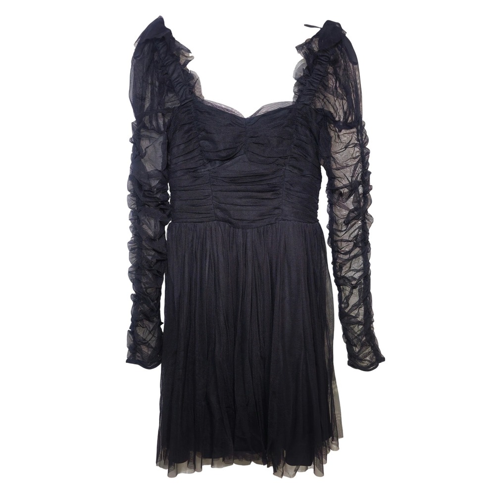 French Connection Black Tulle Mini Dress Cocktail Party Size 2 Small NWT